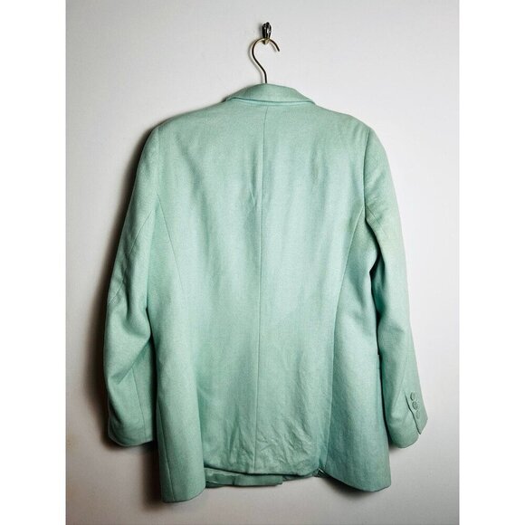 Escada Light Blue Mint Wool Breasted Blazer 42 - Picture 6 of 10